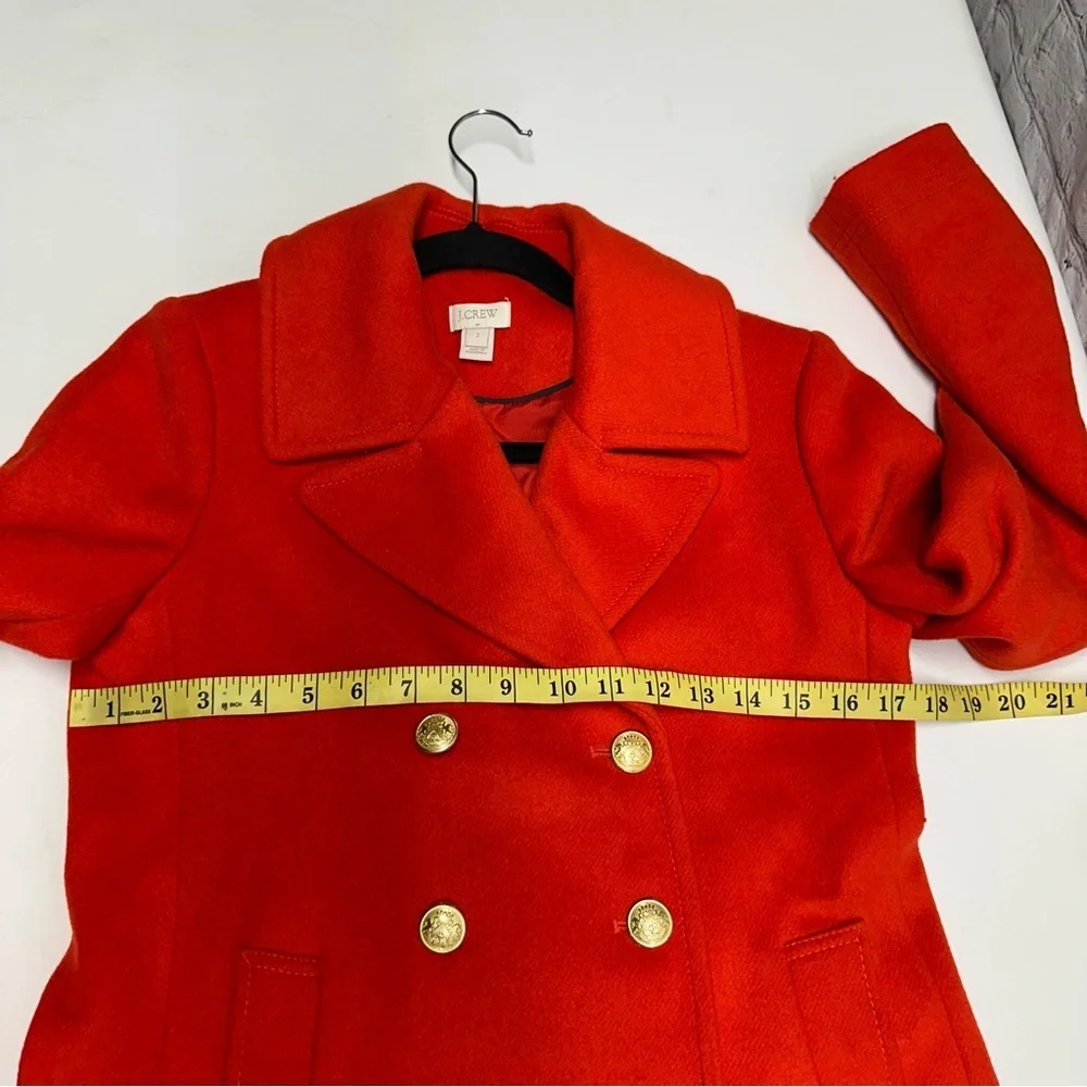 J. Crew factory Stadium Cloth Majesty Peacoat Coat Jacket in Red Sz 2 - Picture 5 of 12